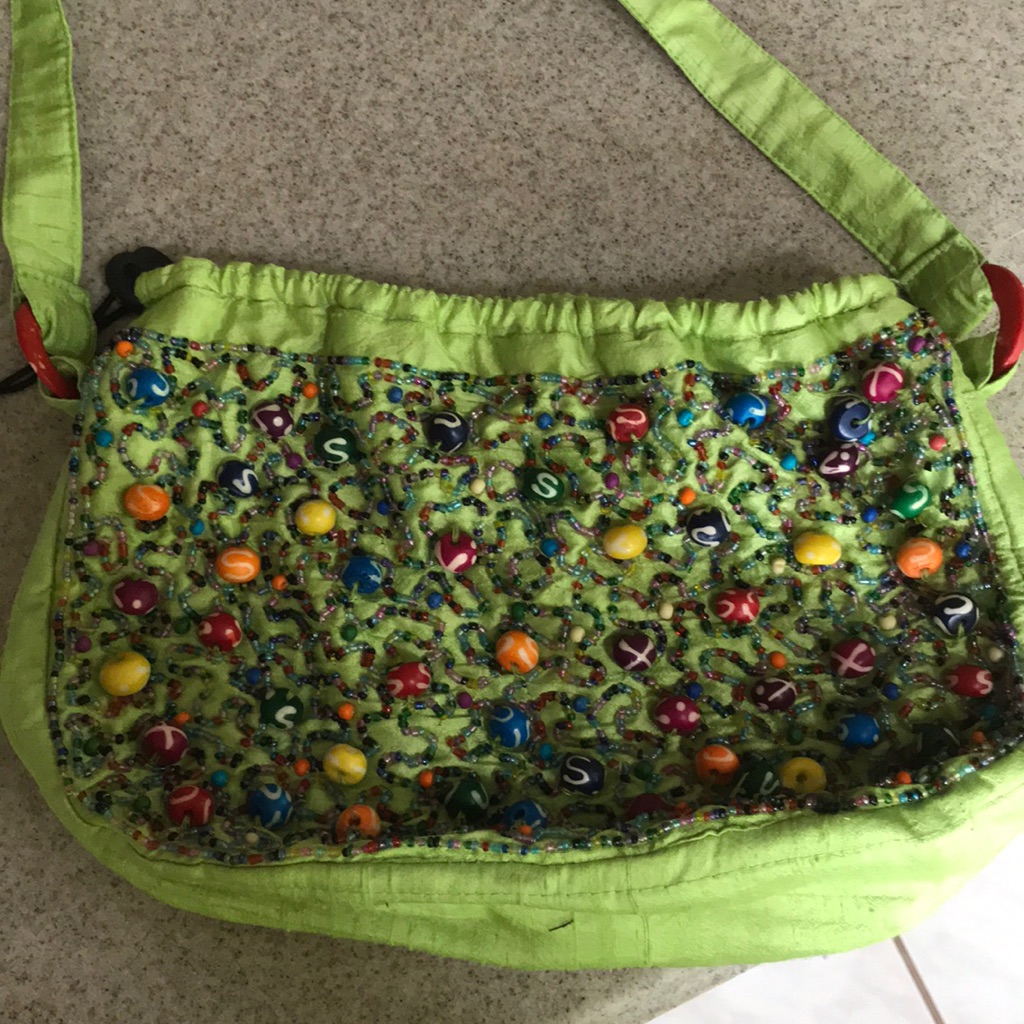 Beaded Draw String Handbag